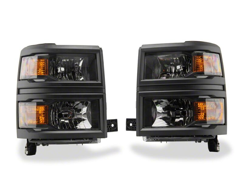 Raxiom 14-15 Chevrolet Silverado 1500 OE Style Headlights/ Black Trim- Black - Clear Lens