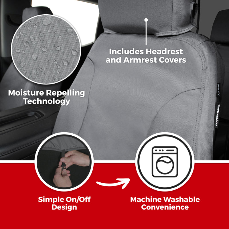 Covercraft 24-26 Ford Ranger Super Crew SeatSaver Custom Seat Cover - Waterproof Black