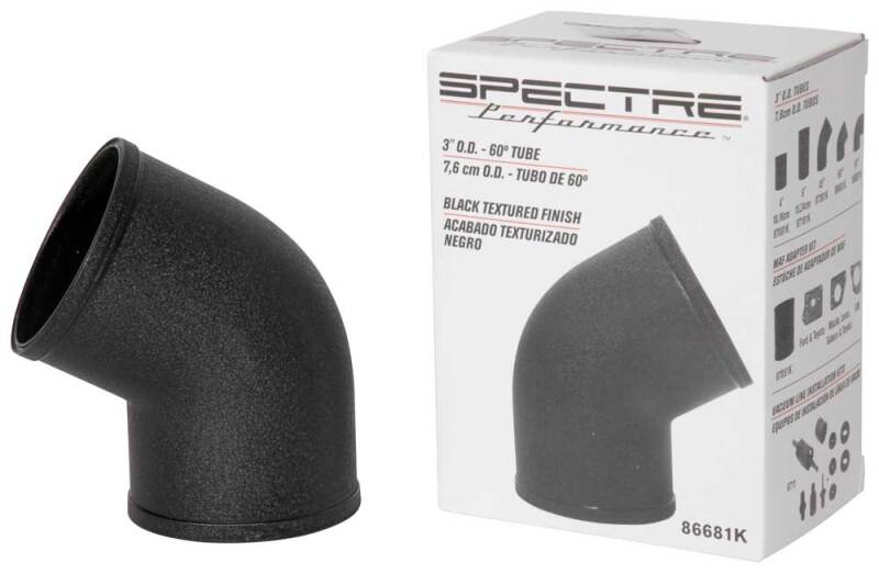 Spectre Tube Intake 3in od 60 Degree - Black