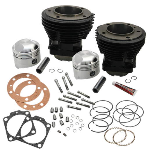 S&S Cycle 66-84 BT 3-31/32in Stroke 3-7/16in Bore 8.0 To 1 Compression Cylinder Kit - Gloss Black