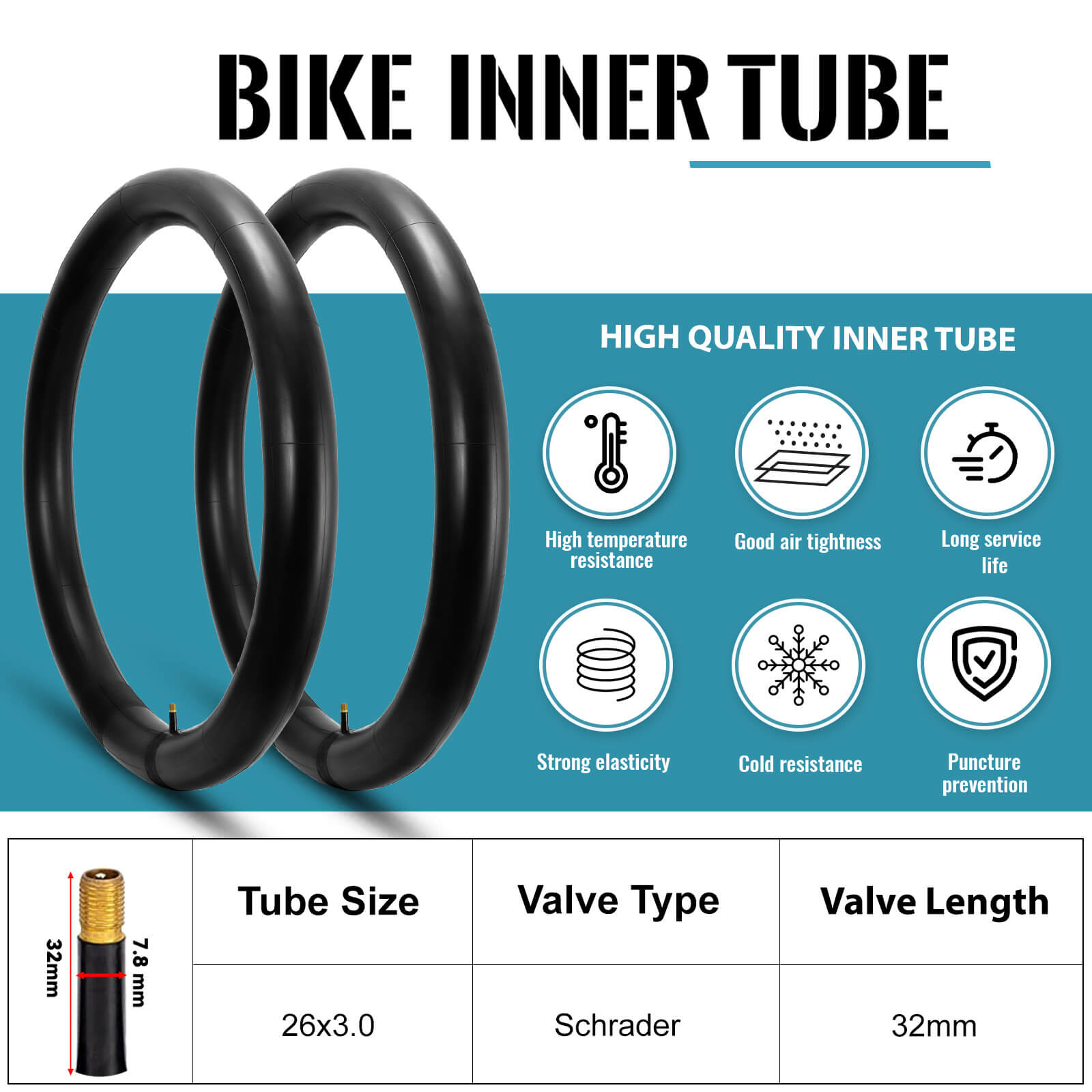 Fat Tire Tube - 20”×3" / 26"×3"
