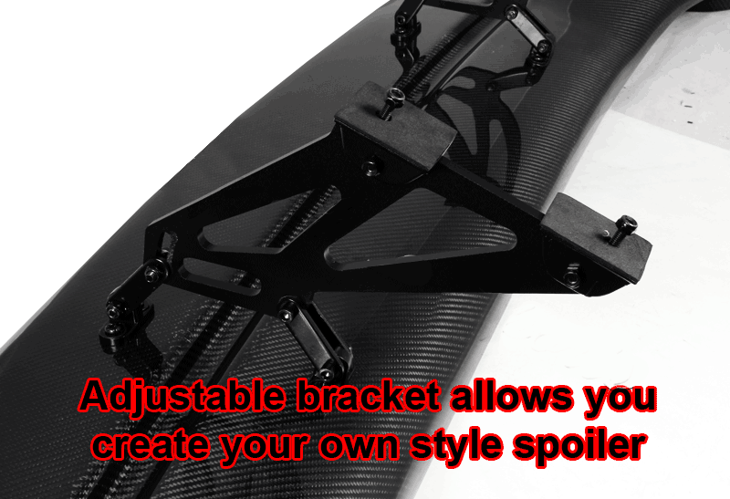 Universal GT Style Black JDM Adjustable Rear Trunk Spoiler Wing ABS