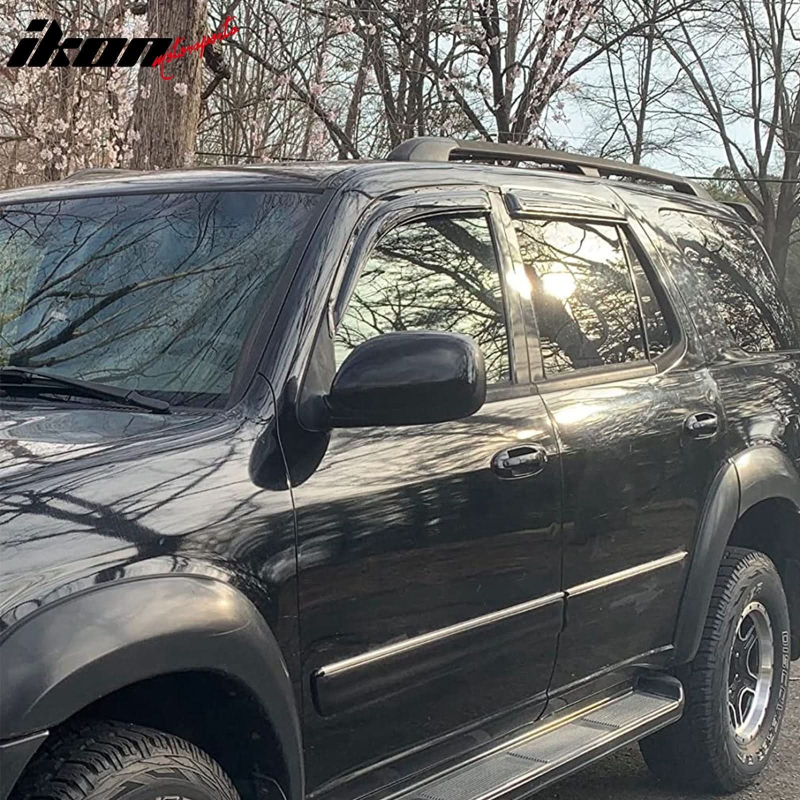 2001-2007 Toyota Sequoia Tape on Visor Windows Rain Guard Acrylic 4PC