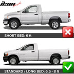 2002-2008 Ram 1500 2003-2009 Ram 2500 3500 8FT Fender Flares