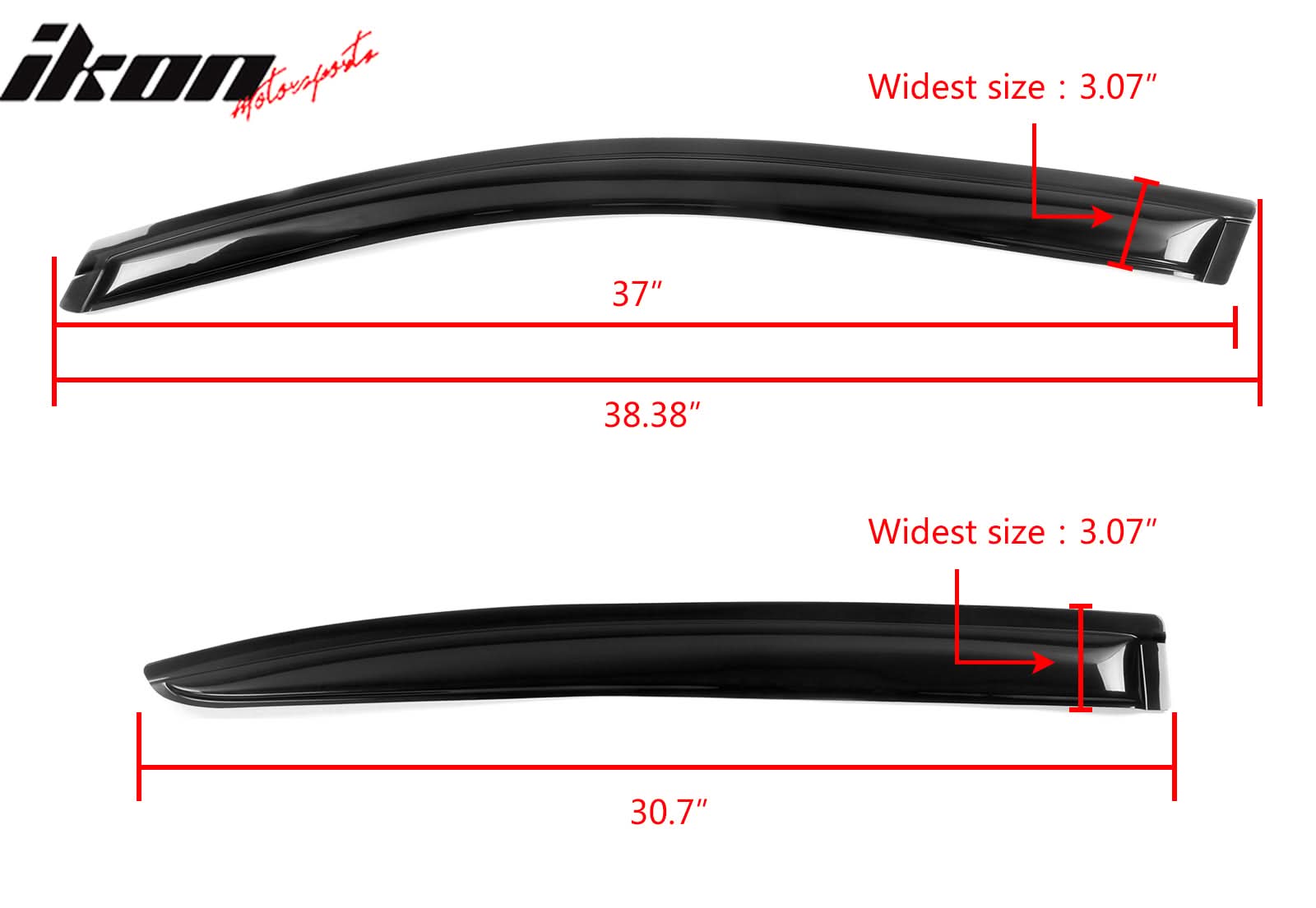 2008-2014 Dodge Avenger Slim Style Smoke Tinted Visor Window Acrylic