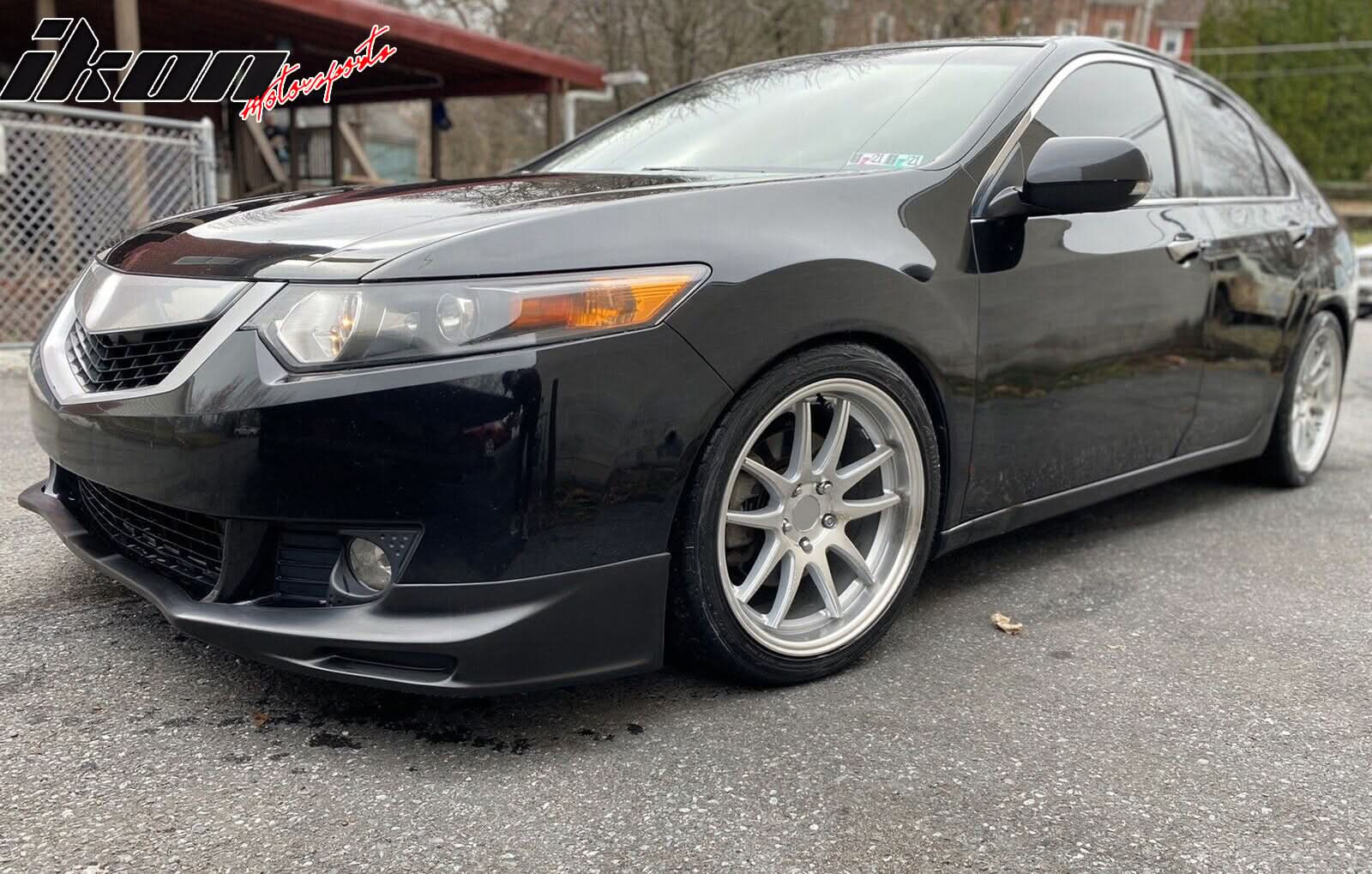 2009-2010 Acura TSX CU1 JDM Style Unpainted Black Front Bumper Lip PU