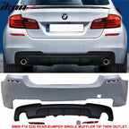 2011-2016 F10 535i MP Style Single Muffler Twin Outlet Rear Bumper