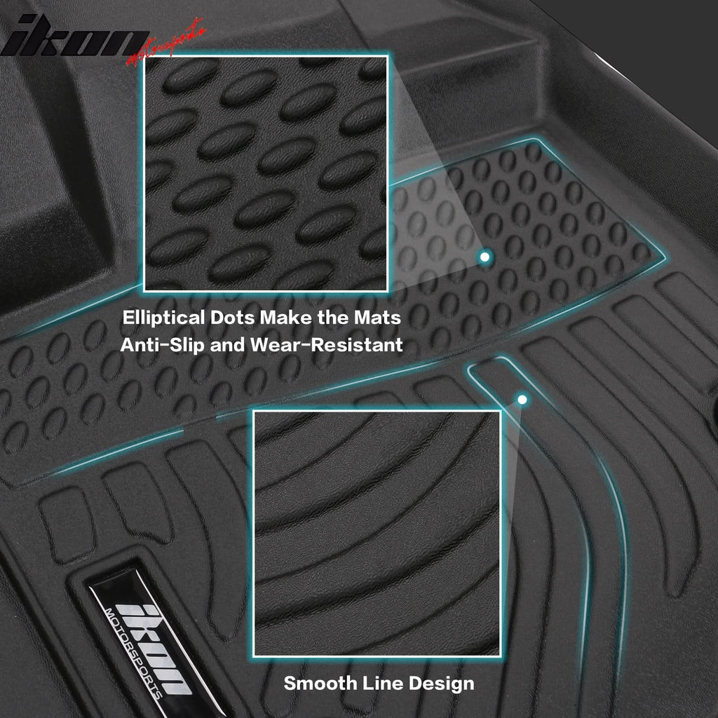 2012-2024 Ram 1500/2500/3500 Crew Cab 3D Floor Mats Carpets Liner TPE