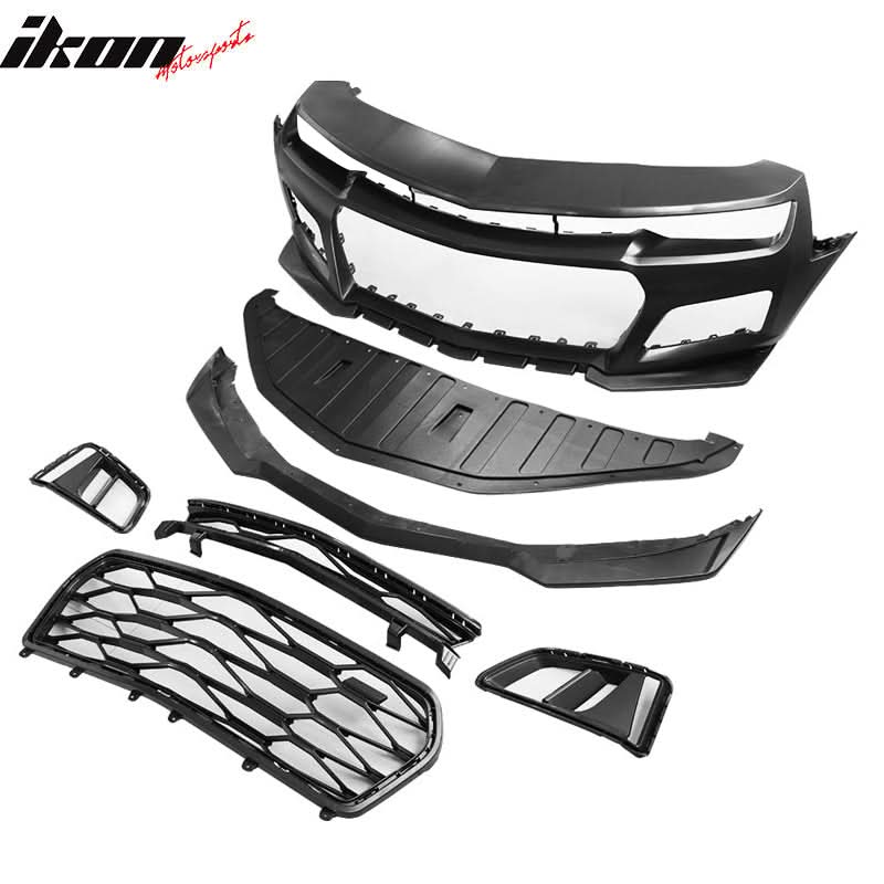 2014-2015 Chevy Camaro ZL1 Style Unpainted Black Front Bumper Cover PP