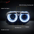 2015-2023 Dodge Challenger RGB DRL LED Headlights Lamps with 10 Colors
