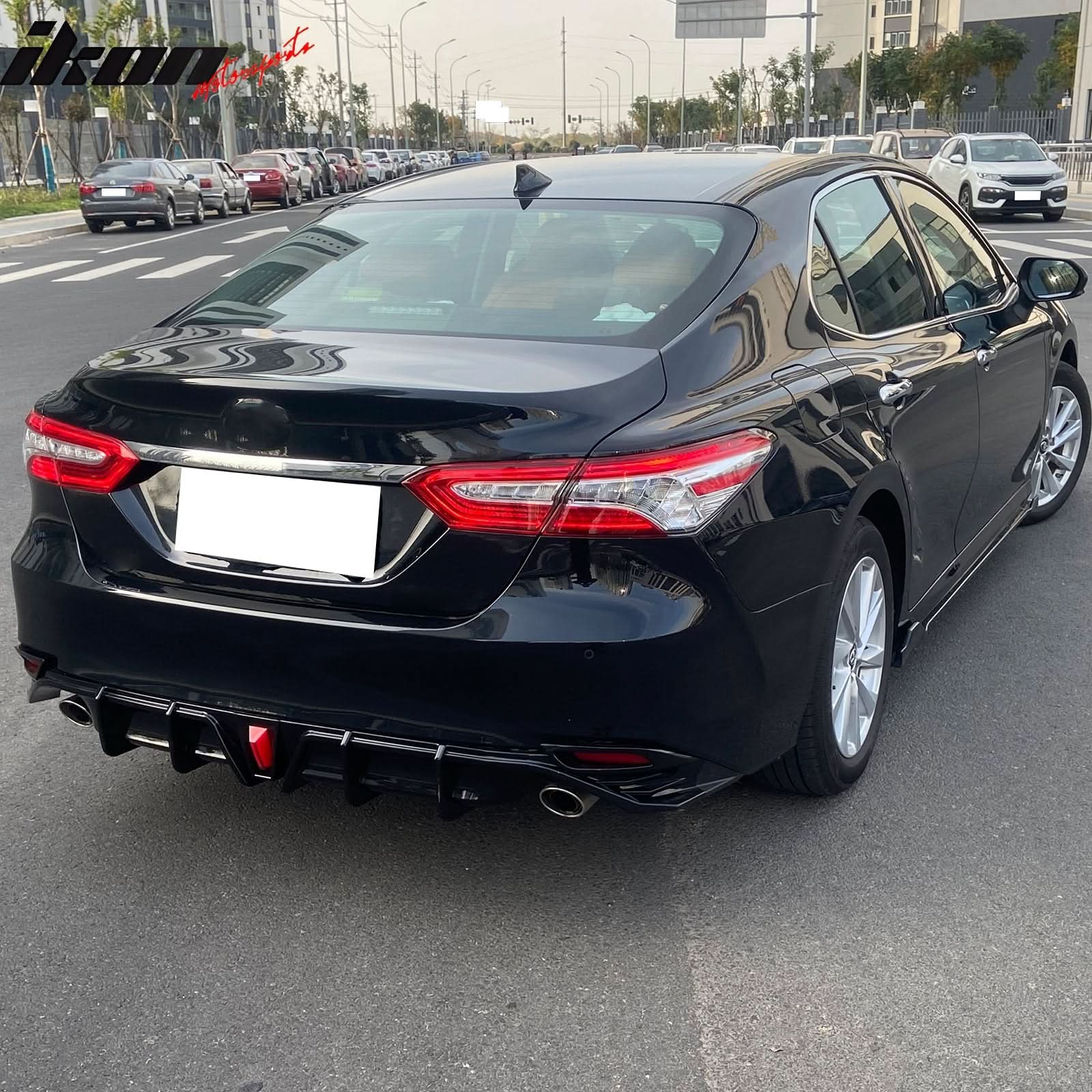 2018-2024 Toyota Camry LE XLE Gloss Black Rear Bumper Diffuser Lip PP