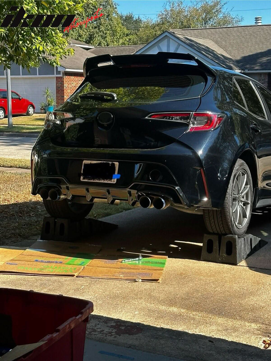 2019-2022 Toyota Corolla TS Style Painted #218 Black Rear Diffuser ABS