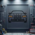 2020 M4 Coupe Competition Front View Metal Neon Car Wall Art - MTN0072