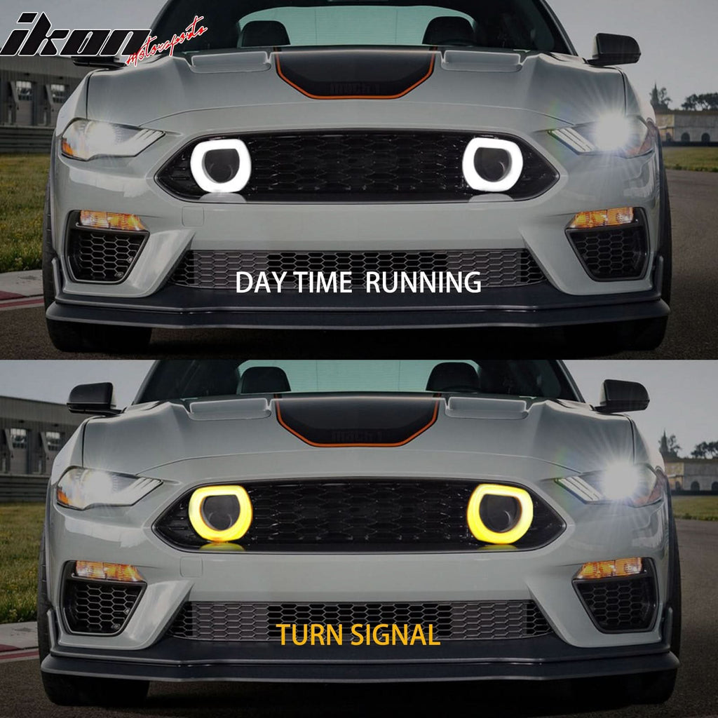 2021-2023 Ford Mustang Mach 1 Car Front Grille Black W/ LED Lamp ABS