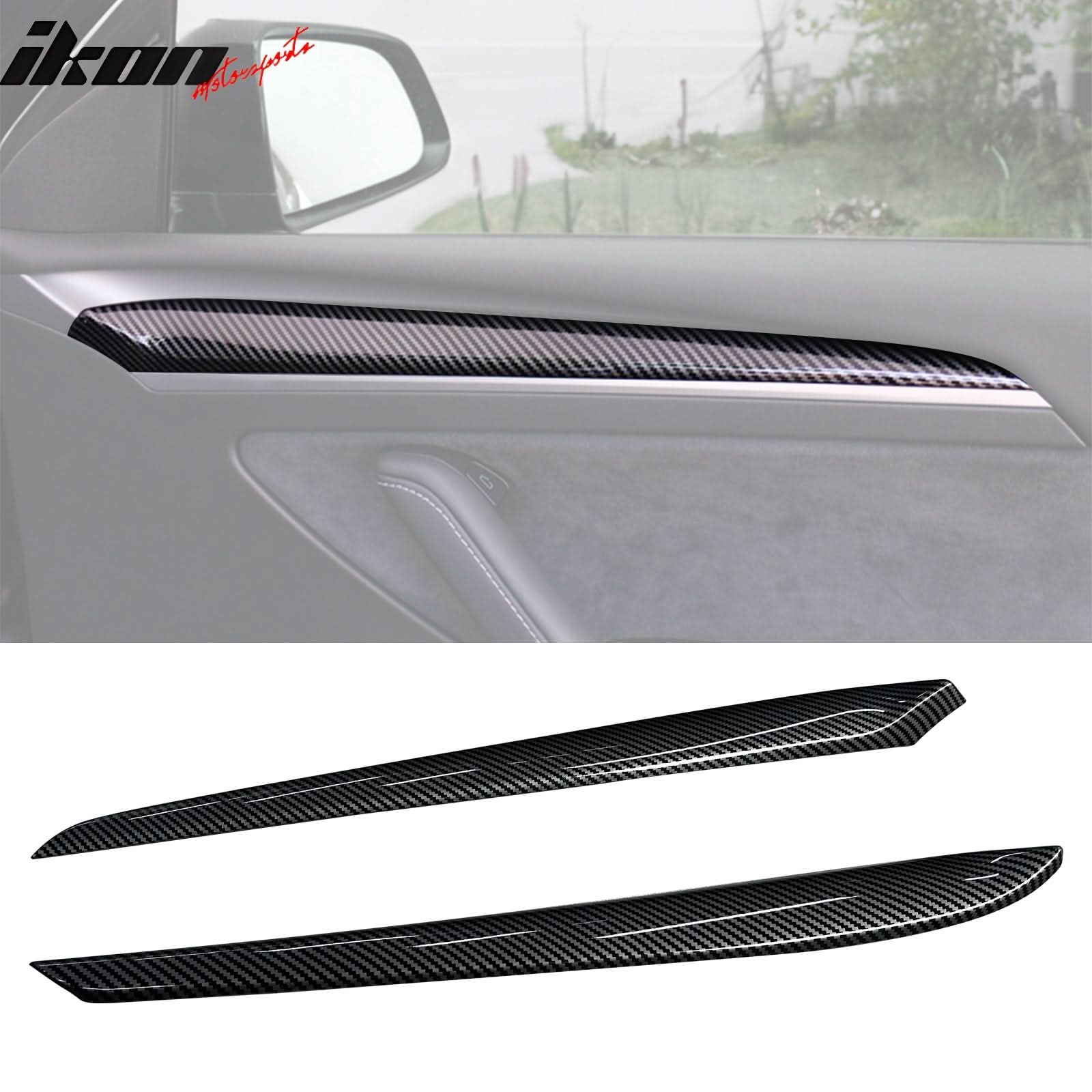 2021-2023 Tesla 3 & 2023 Y Carbon Fiber Center Front Door Panel ABS