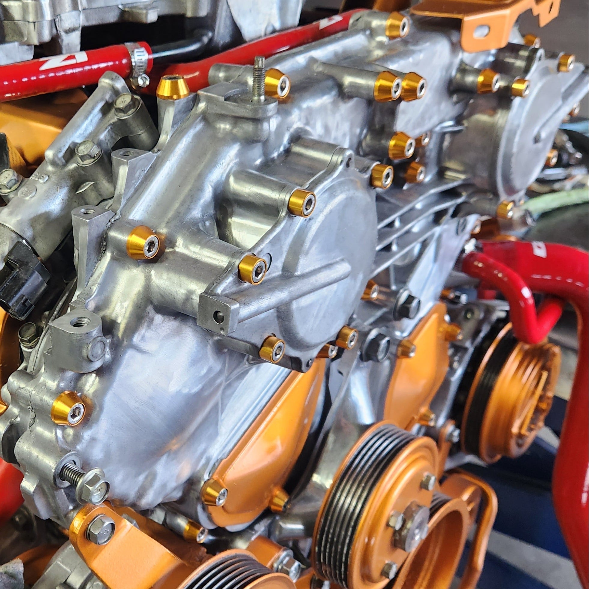 ZSPEC VQ35DE Front-Engine Covers Fastener Kit, CAM/Water Pump/Tensioner, Stainless & Billet