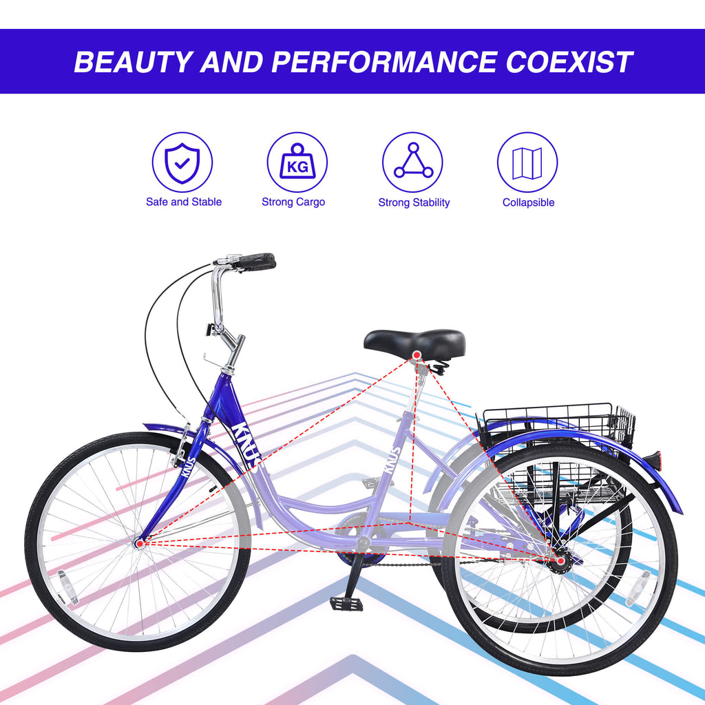 Knus Virbus 26“ Single-Speed Tricycle For Adults