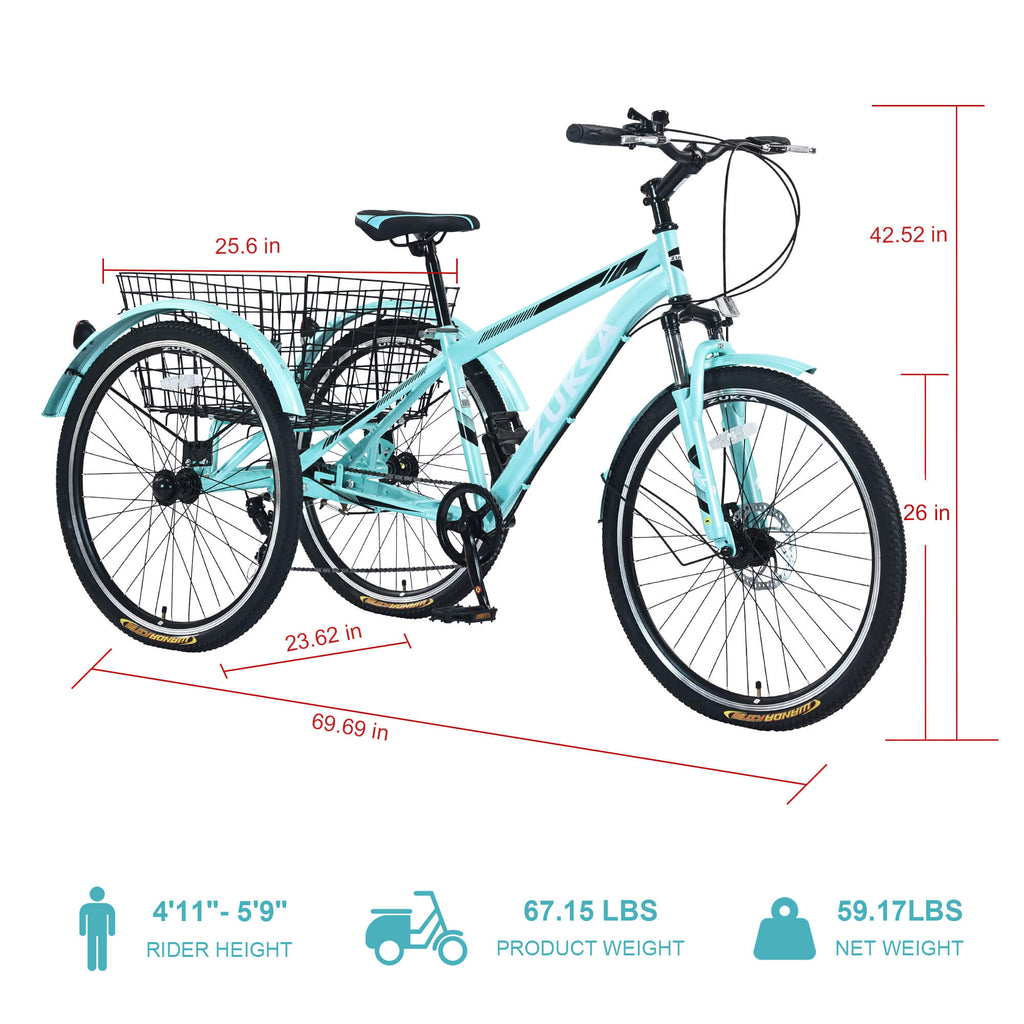 Zukka Wanda 26“ 7-Speed Mountain Adult Tricycle