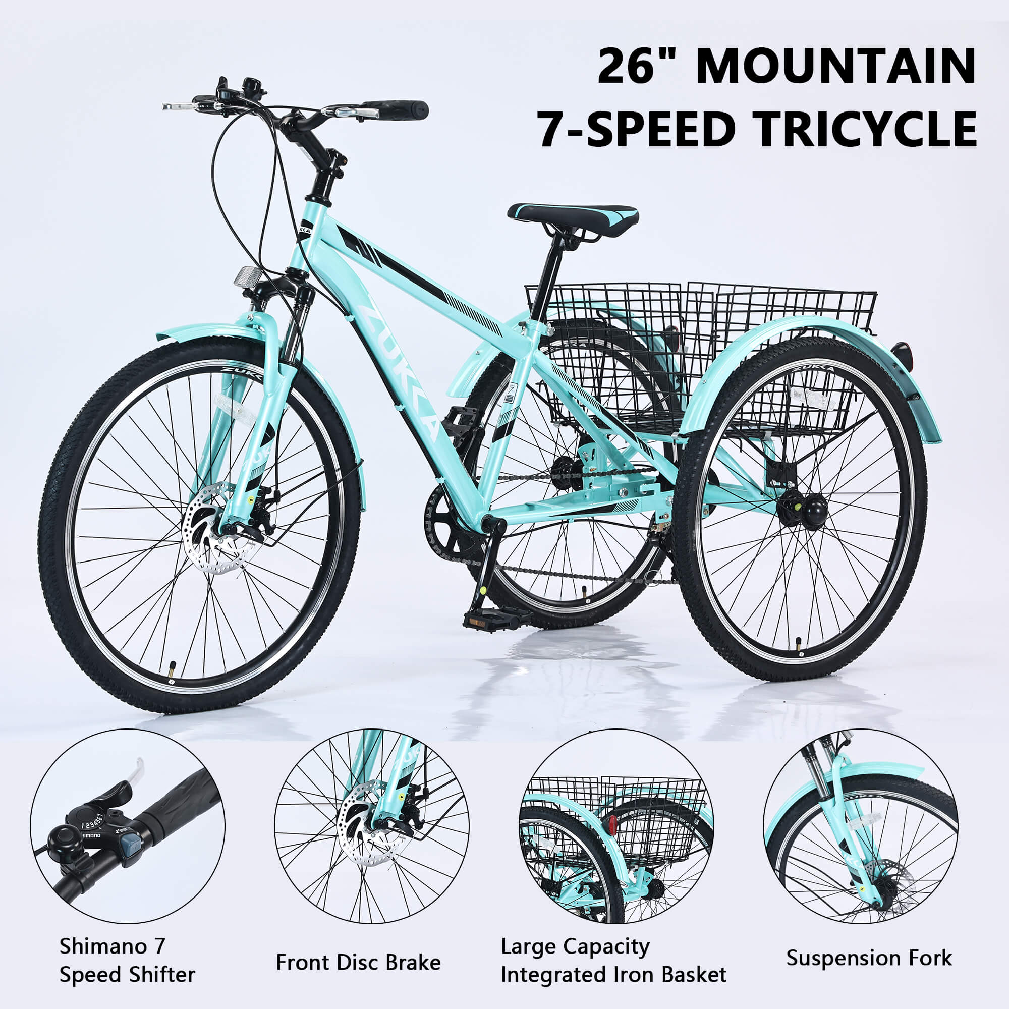 Zukka Wanda 26“ 7-Speed Mountain Adult Tricycle