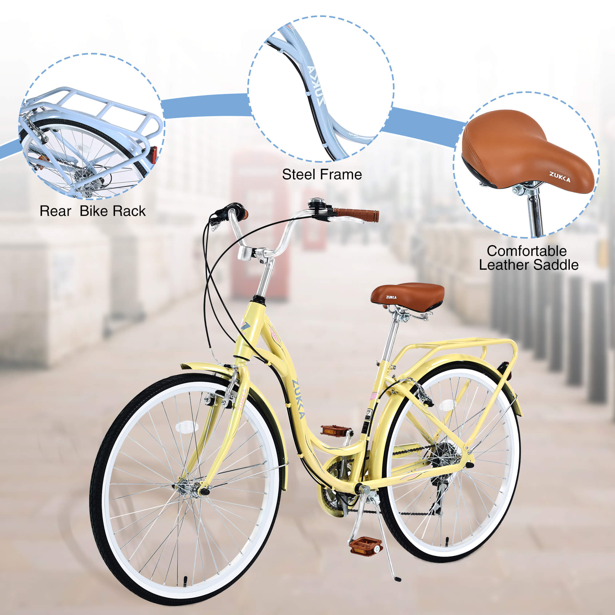 Zukka Cuckoo 26" Beach Cruiser Bike