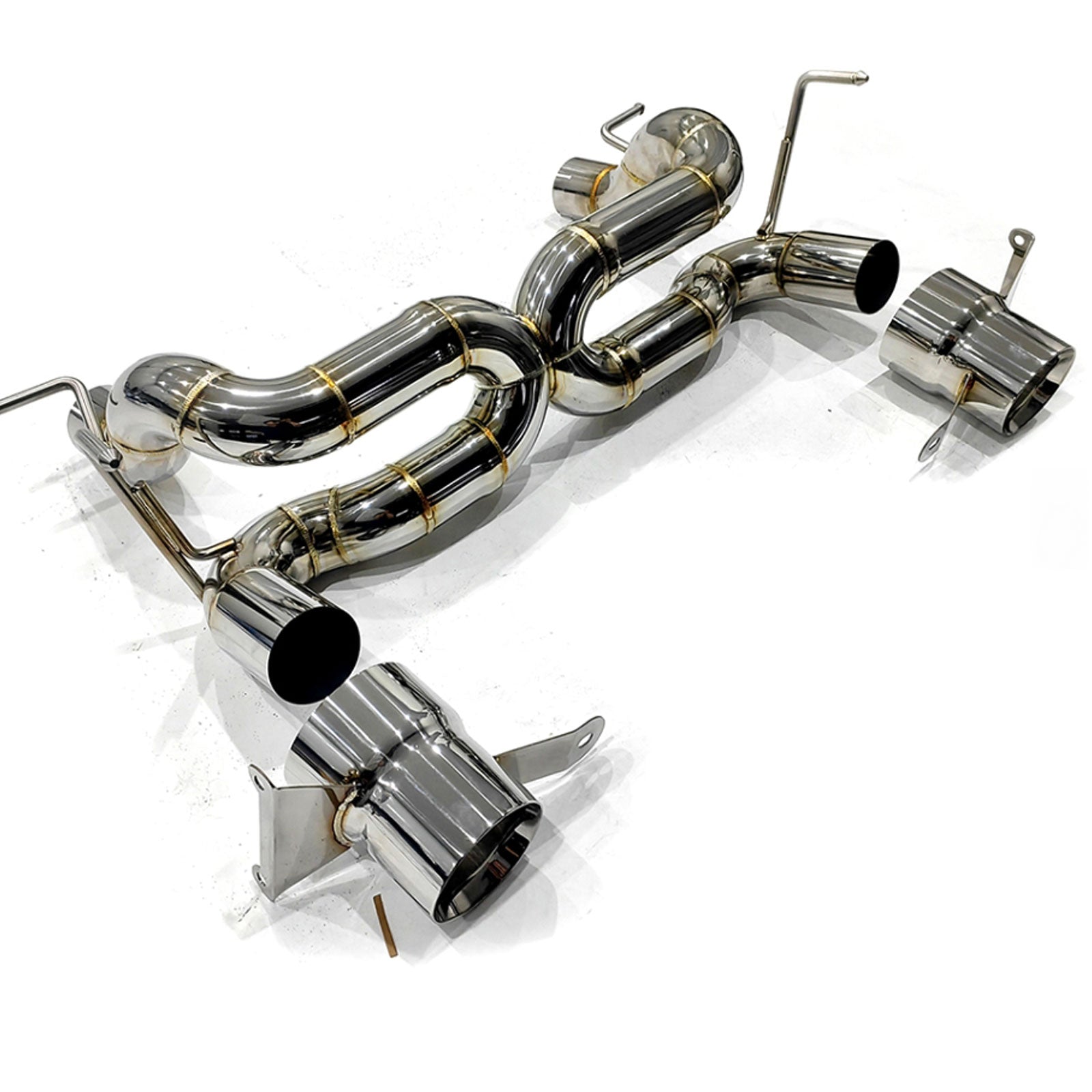Stainless Straight Pipe Exhaust System for Ferrari 488 GTB Spider Pista - Bull Boost Performance