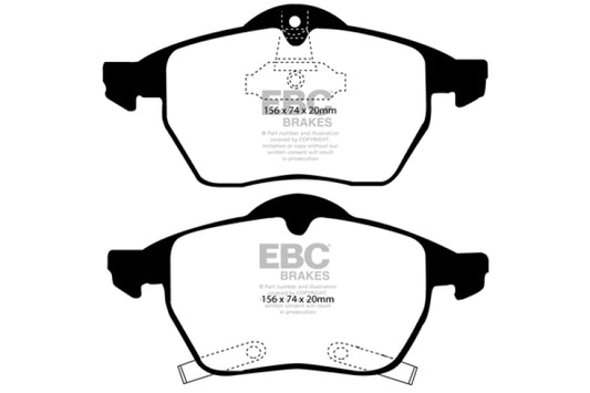 EBC 98 Saab 9-3 2.0 Turbo Ultimax2 Front Brake Pads