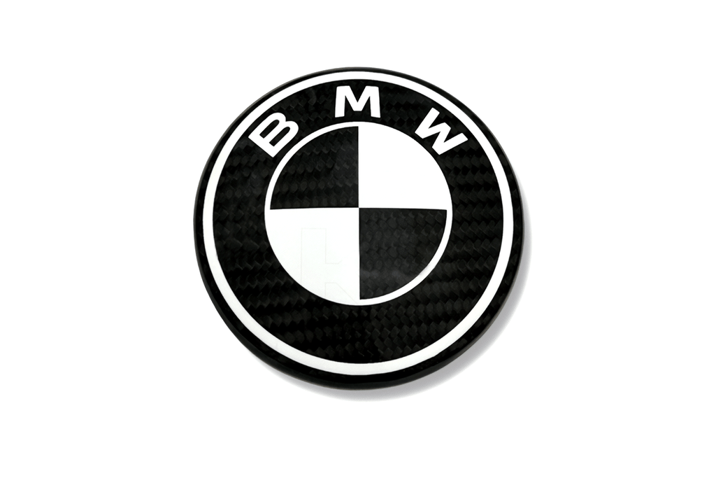 BMW Roundel Emblem Covers - Full Carbon Fiber Black and White Style
