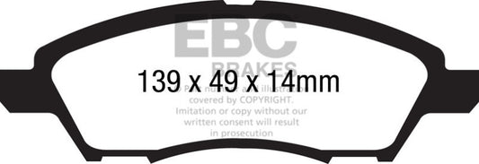 EBC 12+ Nissan Versa 1.6 Ultimax2 Front Brake Pads