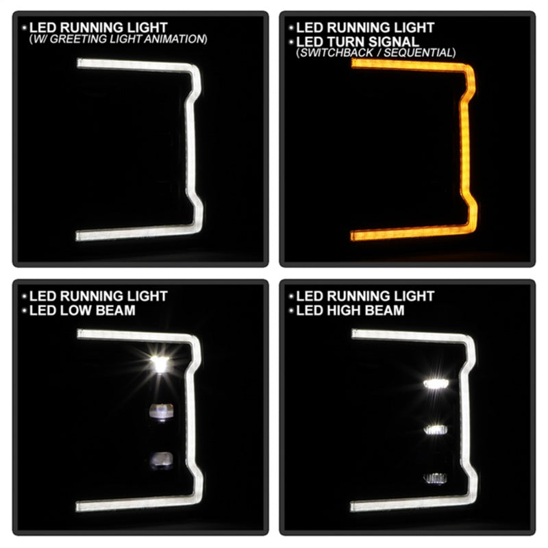 Spyder 17-19 Ford F-250/F-350/F-450 High-Power LED Headlights - Black (PRO-YD-FS17LEDAP-SEQSBGR-BK)