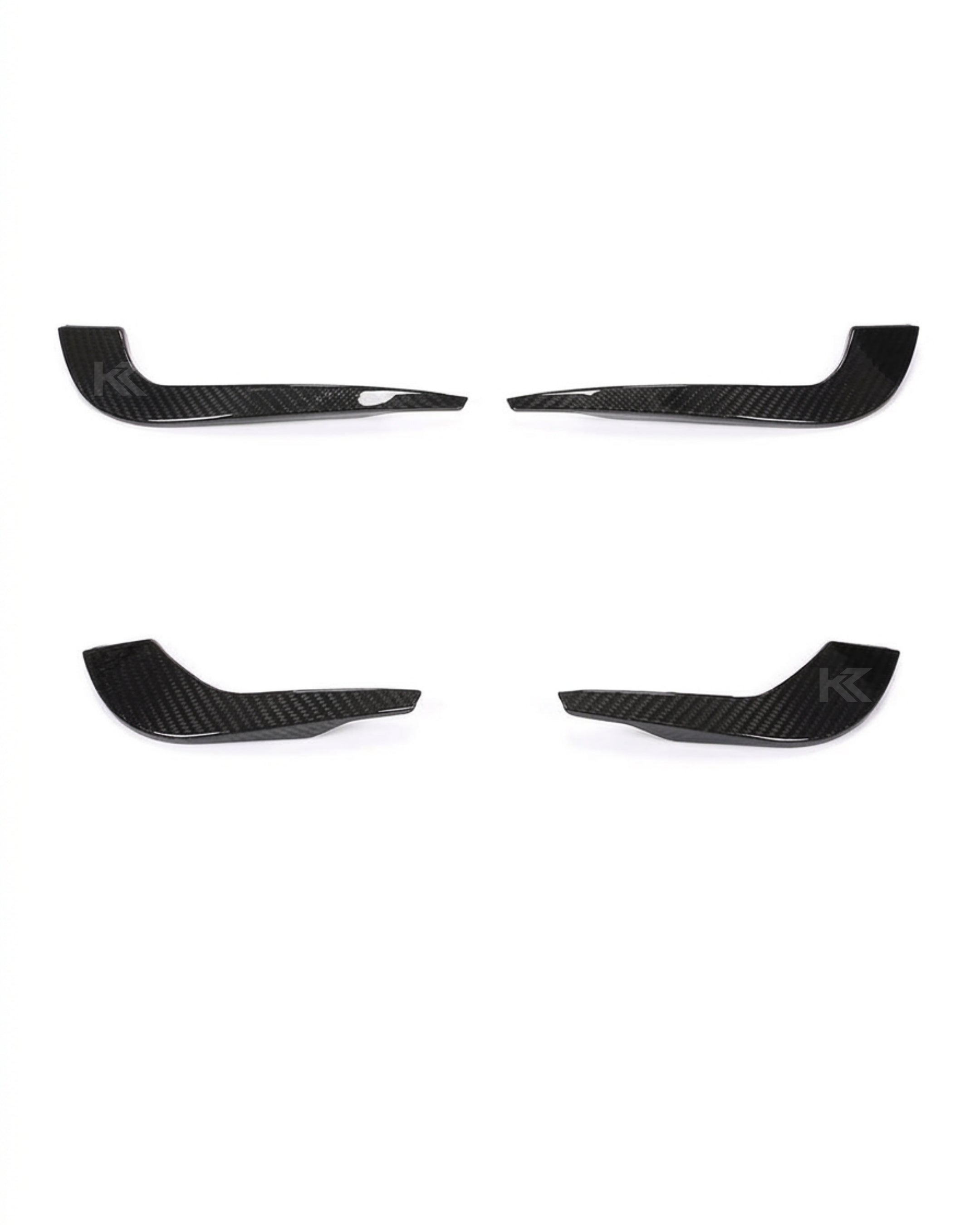 Audi A4 B9 S-Line / S4 Sedan Carbon Fiber Front Bumper Fins 2017 - 2019
