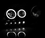 Raxiom 97-03 Ford F-150 Super White LED Halo Projector Headlights- Black Housing- Clear Lens
