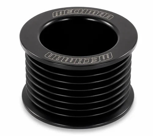 46mm 8 rib serpentine pulley - hard anodized aluminum