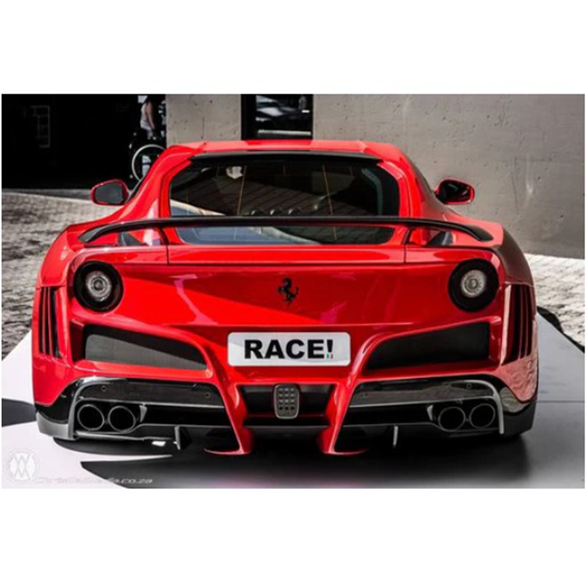 Carbon Fiber Rear Wing for Ferrari F12 by Stratec Systems
