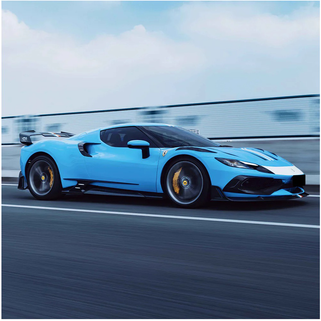 Dry Carbon Fiber Lower Side Skirts for Ferrari 296 GTB by Stratec Systems