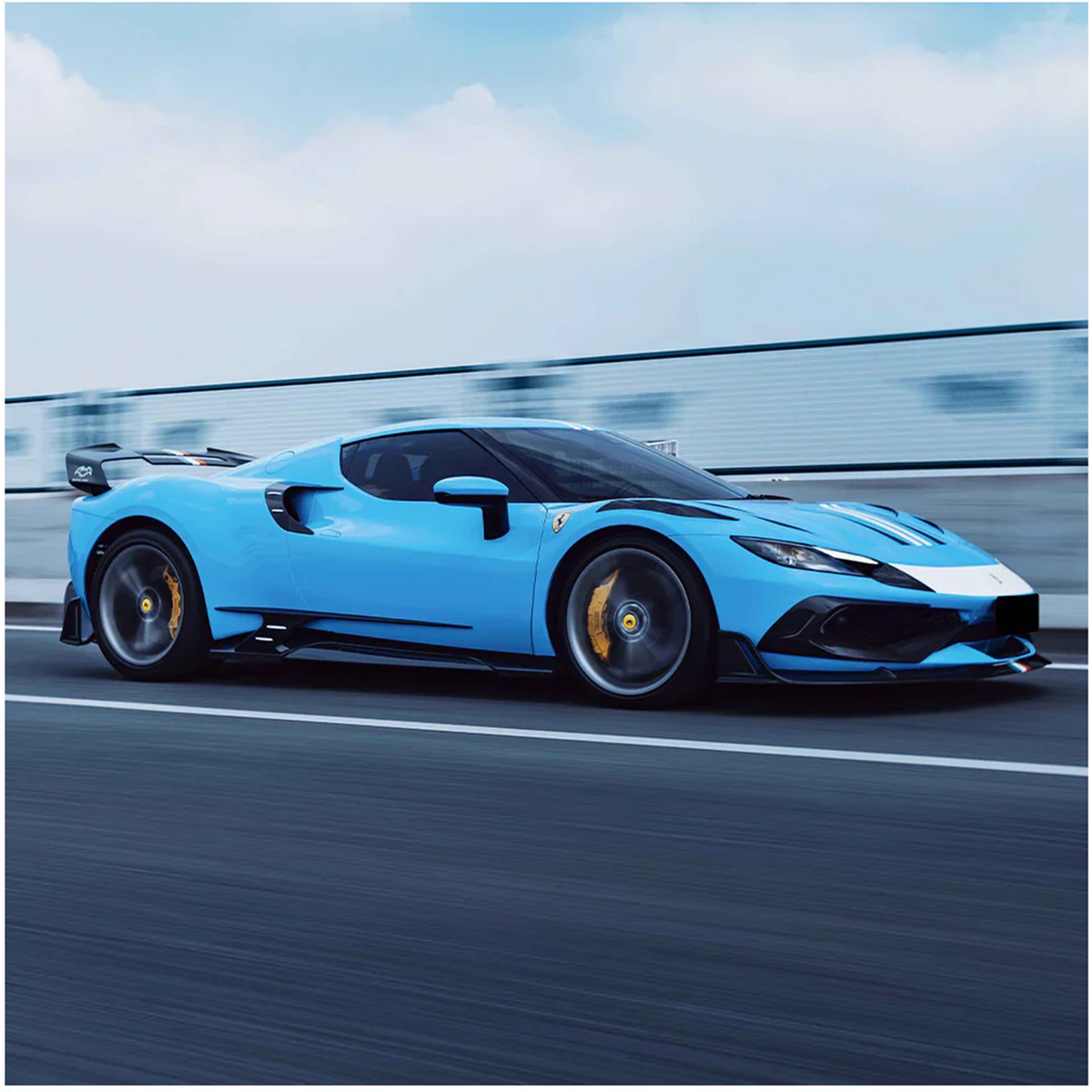 Dry Carbon Fiber Lower Side Skirts for Ferrari 296 GTB by Stratec Systems