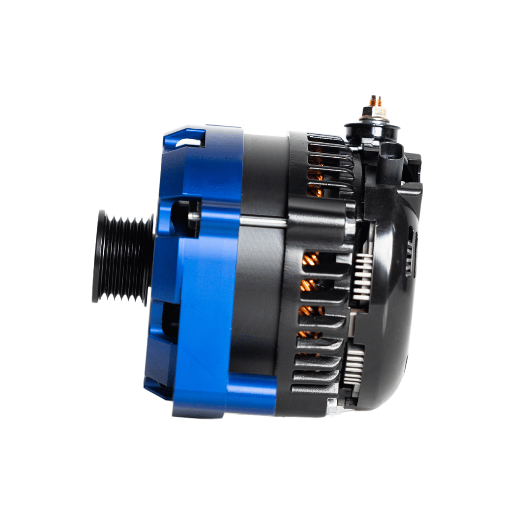 1996-2024 GM Billet High Output Alternator (Blue) by JS Alternators