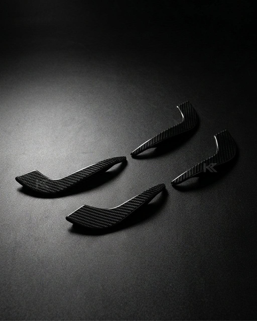 Audi A4 B9 S-Line / S4 Sedan Carbon Fiber Front Bumper Fins 2017 - 2019