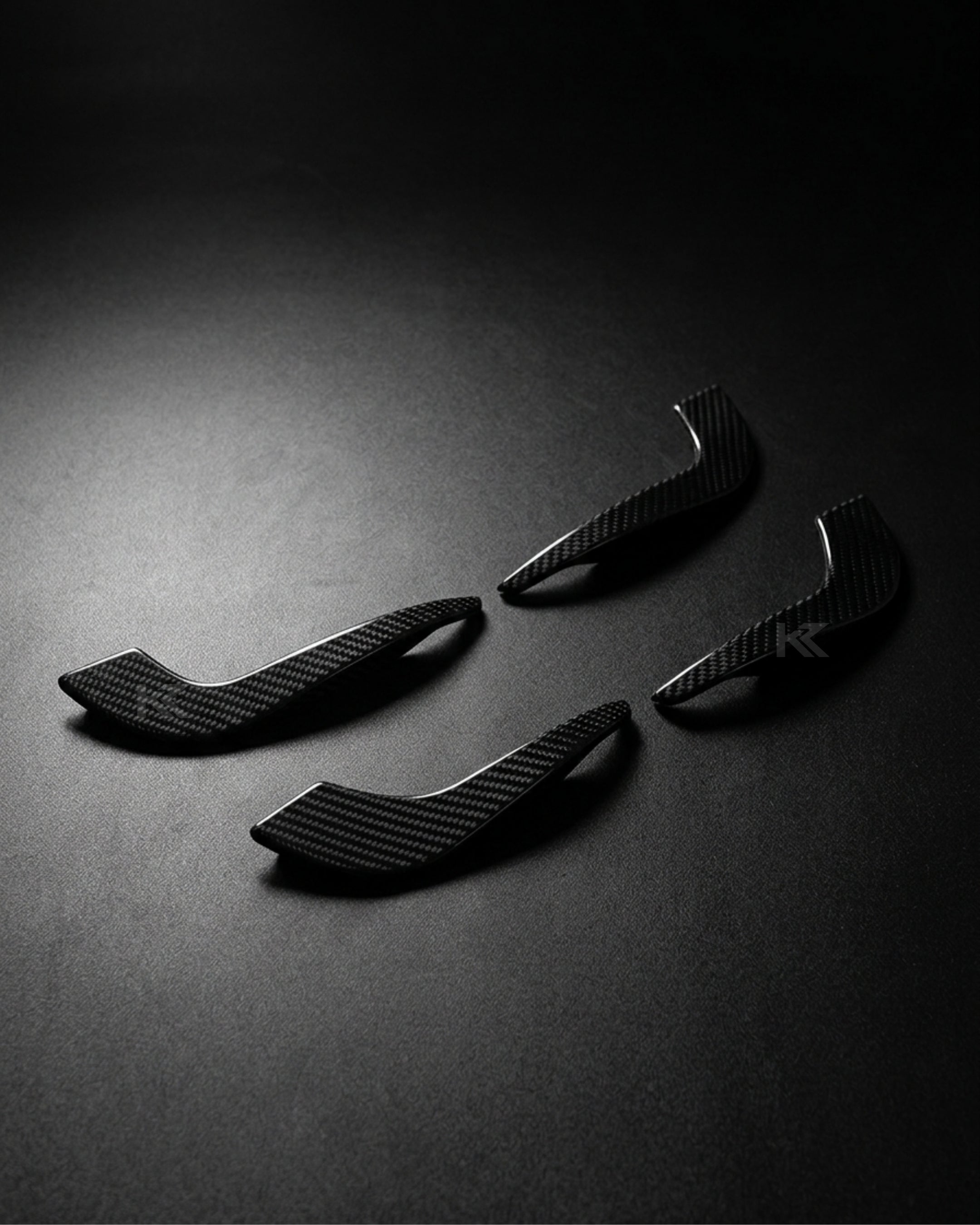Audi A4 B9 S-Line / S4 Sedan Carbon Fiber Front Bumper Fins 2017 - 2019