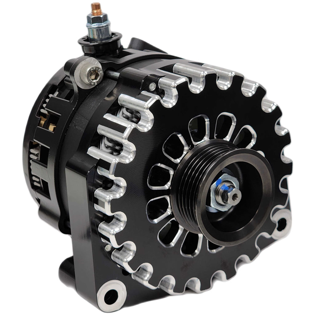 Mechman 250 Amp RVC Bypass High Output Alternator 2014+ Chevrolet GMC Cadillac - Black Billet