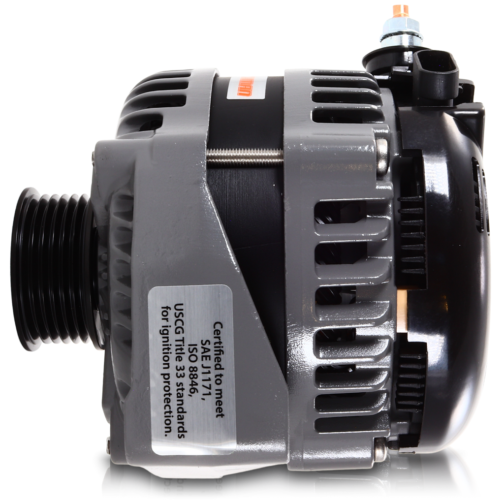 250 amp Large Case H.O. Marine alternator for late model GM LS engines