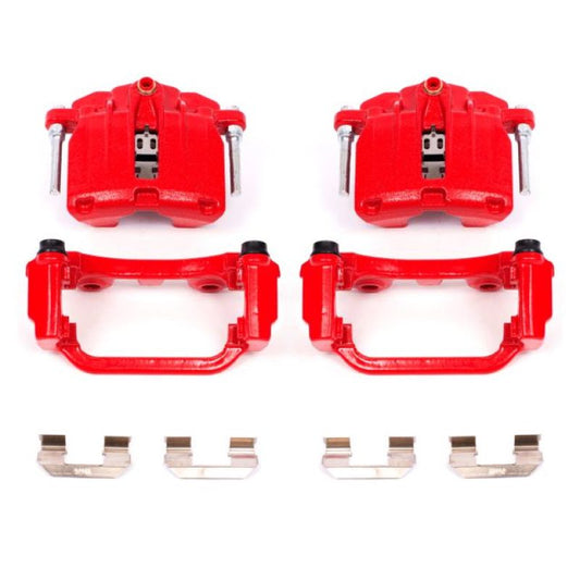 Power Stop 00-03 Cadillac DeVille Rear Red Calipers w/Brackets - Pair