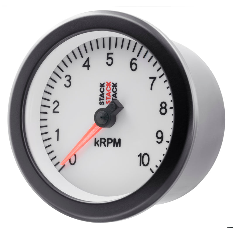 Autometer Stack Sport 88mm 0-10K RPM Tachometer - White