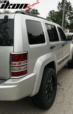 2008-2013 Jeep Liberty Chrome ABS Tail Lights Frame Bezel Trim Pair