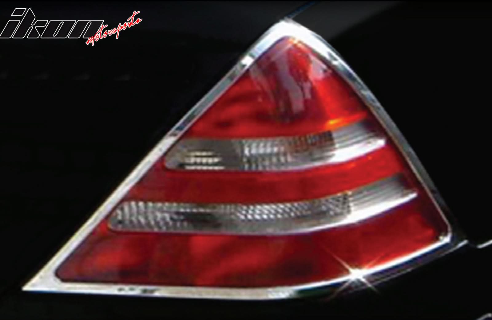 1998-2004 Benz SLK R170 Chrome ABS Tail Lights Frame Bezel Trim Pair