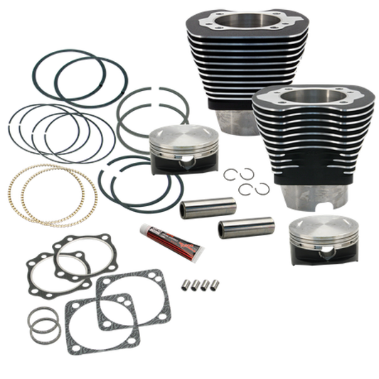 S&S Cycle 84-99 BT 4 1/8in Bore Cylinder & Piston Kit For S&S V117 Engine - WBlack