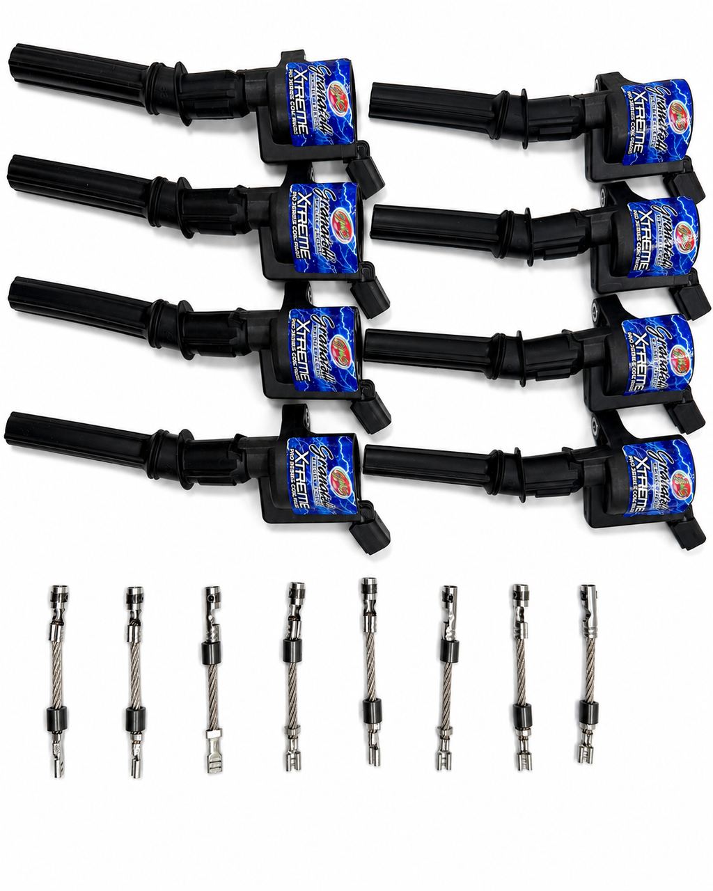 97-04 Ford 4.6/5.4L 2V Hi-Perf Coil-On-Plug Wire Conn Kit w/Coil Packs (65K Volts) - Granatelli Motor Sports