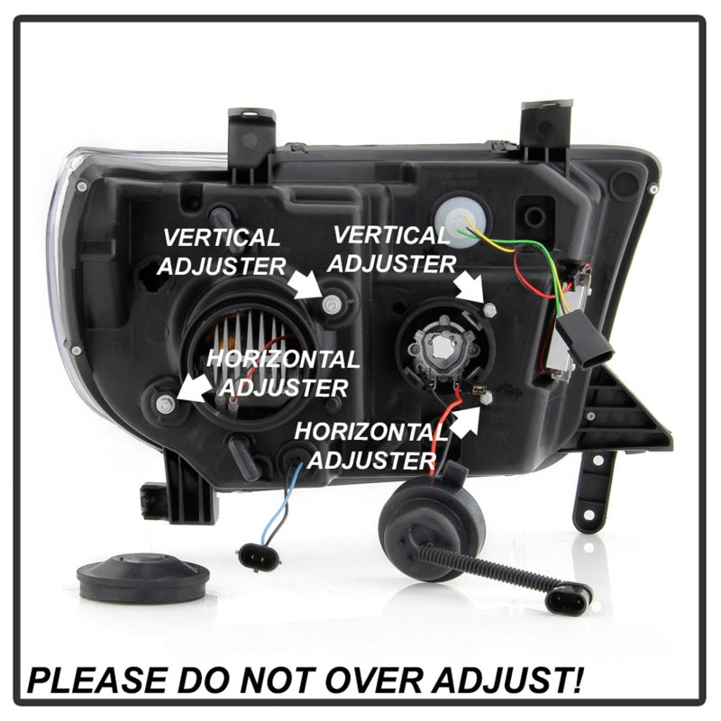 Spyder 07-09 Toyota Tundra Projector Headlights - Black (PRO-YD-TTU07V3PL-SEQ-BK)