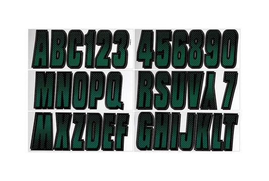 Hardline Boat Lettering Registration Kit 3 in. - 300 Forest Green/Black