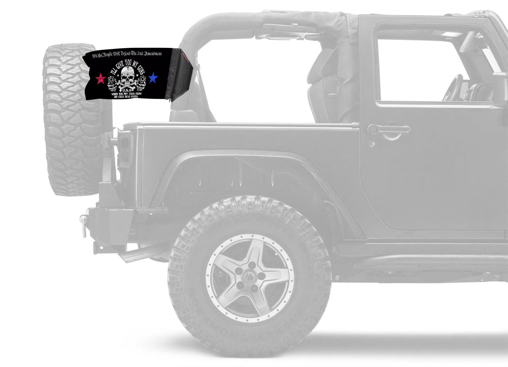 2A We The People 12"x18" Forever Wave Flag for Jeep Wrangler YJ 1986-1995