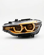 BMW 3 Series F30 LED Headlight Assembly with Triple-Color DRL (Amber / White / Yellow) & High / Low Beam 2012 - 2018